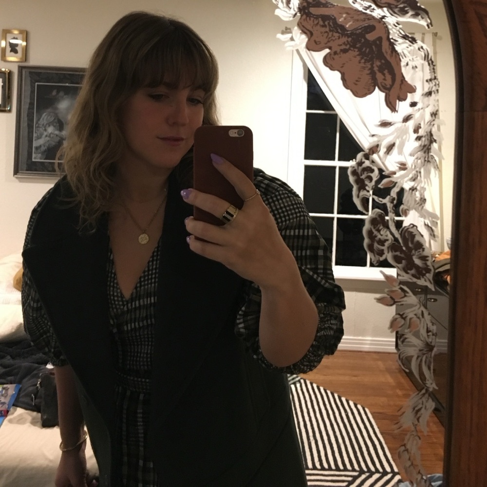 Ganni plaid wrap dress S - Picture 7 of 8